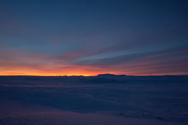 Wschód słońca w dolinie Haukadalur, Islandia — Zdjęcie stockowe