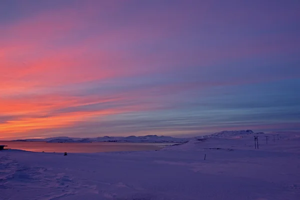 Východ slunce v údolí Haukadalur, Island — Stock fotografie