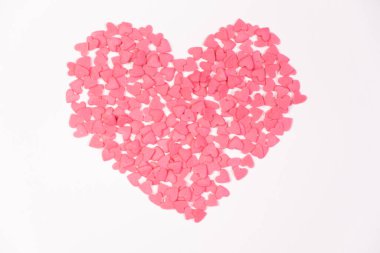 Sevgililer günü için pembe kalp, düğün. Pankart, kopyalama alanı, metin alanı.