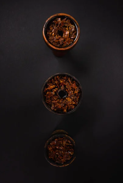 Três Taças Narguilé Com Tabaco — Fotografia de Stock