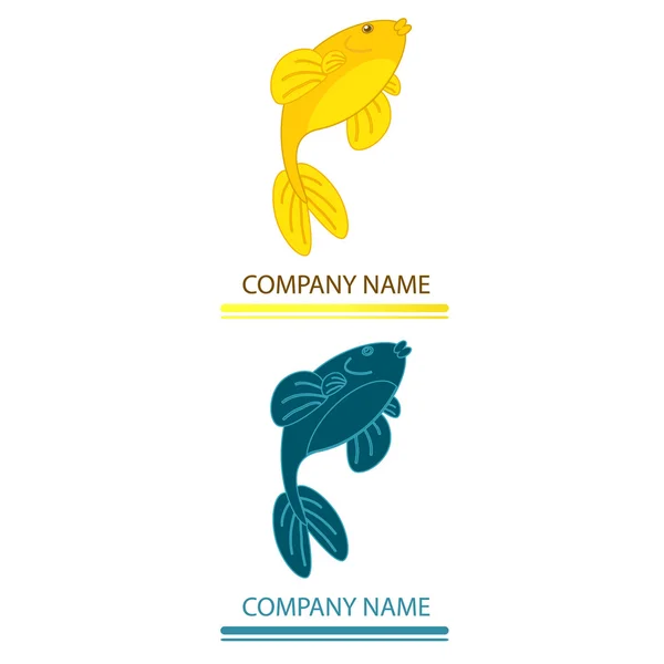 Golden fish logo — Stock Vector