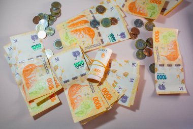 Nakit: Arjantin pezosu 1000 yeni banknot ve sikke
