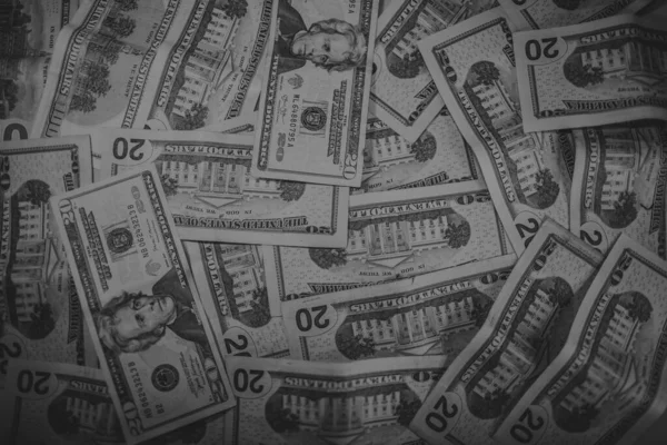 Lots American Bills Cash One Hundred Dollar Bills Twenty Dollar — Stock Photo, Image