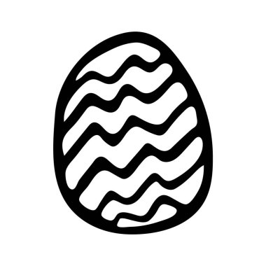 Elle çizilmiş paskalya yumurtası. Beyaz arka planda izole bir illüstrasyon. İç tasarım, duvar kağıdı, ambalaj, poster için.