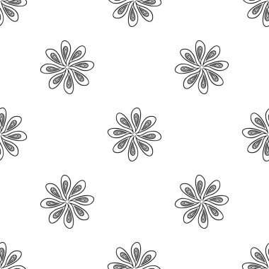 Elle çizilmiş vektör çiçekleri ile kusursuz desen.