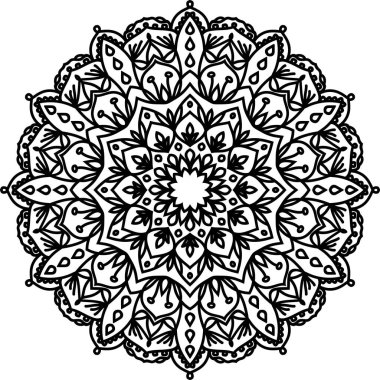 Elle boyanmış mandala. Boyama kitabı sayfası.