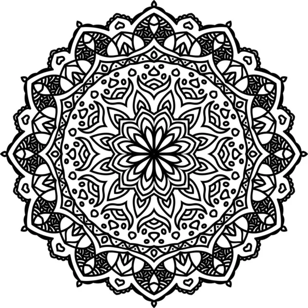 Mandala colorant dessiné à la main. Coloriage livre page. — Image vectorielle