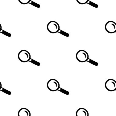 Elle çizilmiş büyüteçle kusursuz desen. Doodle tarzı vektör illüstrasyonu beyaz arkaplanda izole edildi. İç tasarım, duvar kağıdı, ambalaj, posterler, kartlar için.