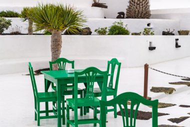 Lanzarote Kanarya San Bartolome Köyü Bistro restoranda ben