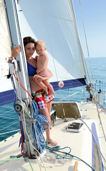 Baby on board. Yachting — Zdjęcie stockowe