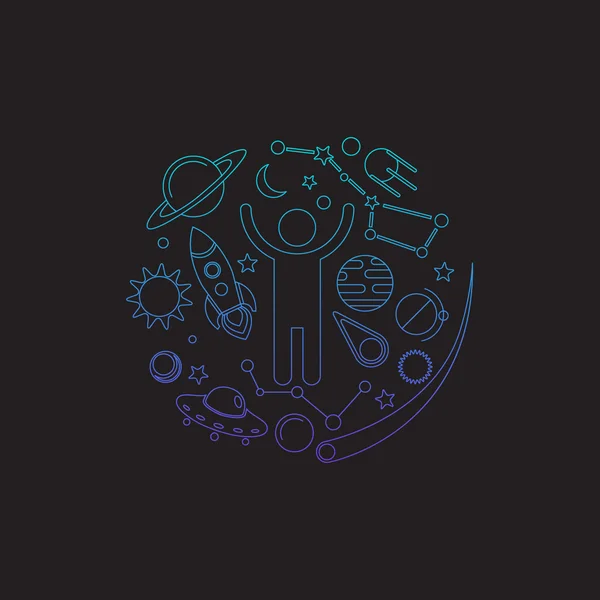 Logo prostor. Kosmos prvky — Stockový vektor