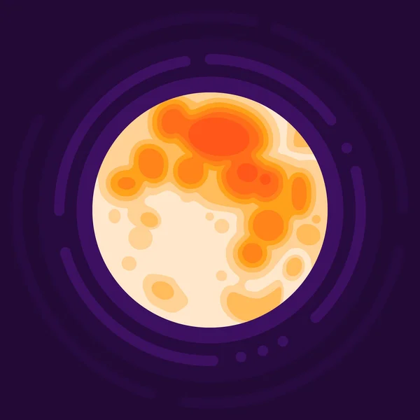 Pleine lune. Illustration vectorielle design plat . — Image vectorielle