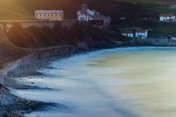 Paisaje Mar Aguas Sedosas Arnao Asturias —  Fotos de Stock