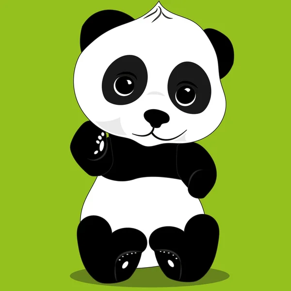 Desenho vetorial de personagem panda fofo, cartão de felicitações