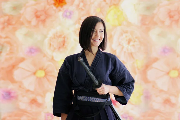 Japan woman samurai — Stock Photo, Image