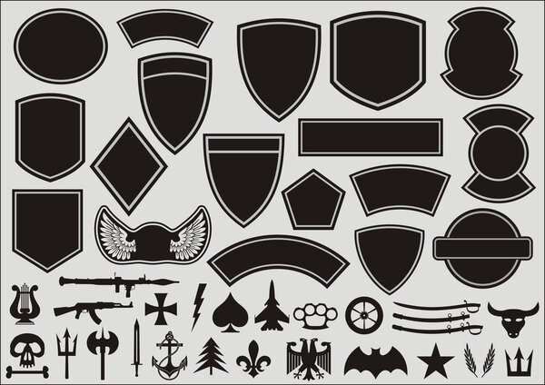 Set for designing of military patches