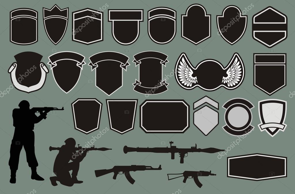 Set for designing of military badges
