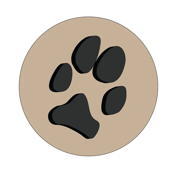3D dogs paw — Stock Vector