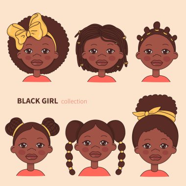 Afrikalı kızların portreleriyle dolu..