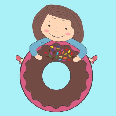 Kız büyük sulu çörek sarılma