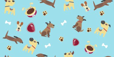 Farklı cins köpekleri ile desen