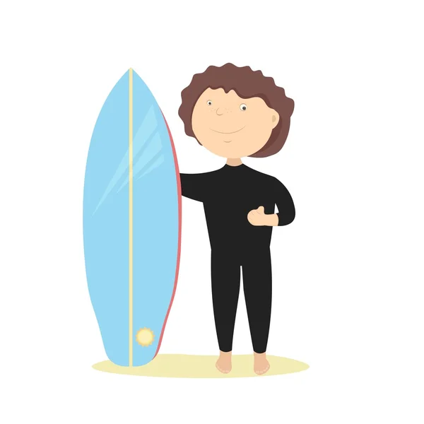 Vacaciones activas. Surf en el océano — Archivo Imágenes Vectoriales