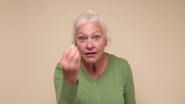 You piss me off. Bothered and annoyed senior woman arguing. — Video