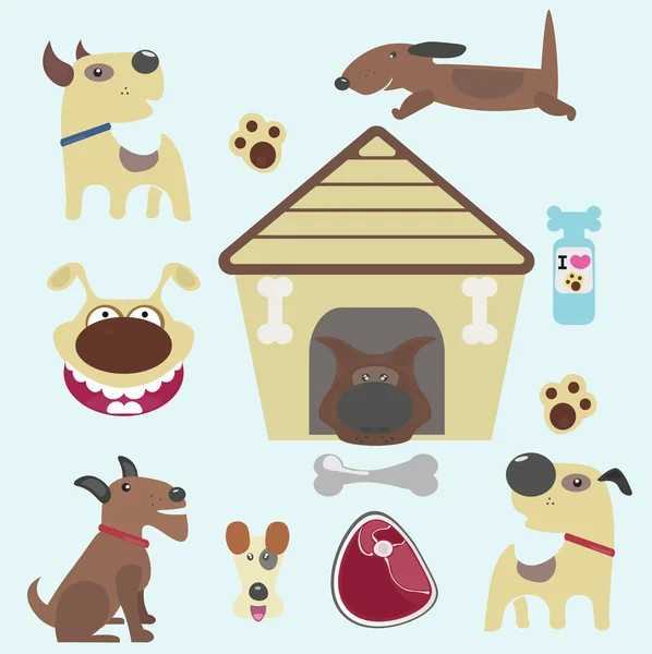 Pegatinas perros — Vector de stock