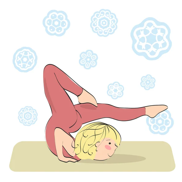 Heuschrecke - schwierige Yoga-Position. — Stockvektor