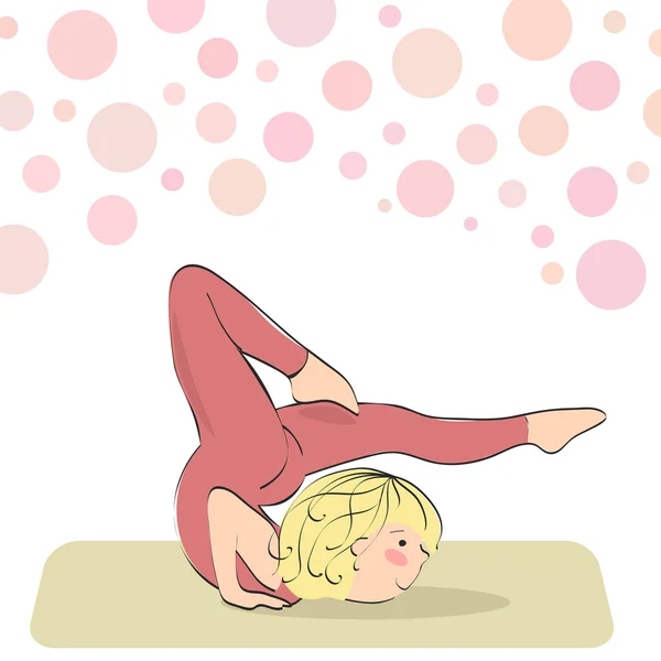 Locust - difficult yoga position. — Stock Vector