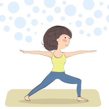 Virabhadrasana. Savaşçı duruşu. Yeni başlayanlar için yoga pozu
