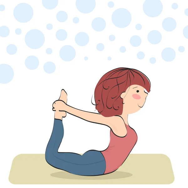 Ddhanurasana. Bow vormen. Yoga poseren voor beginners. — Stockvector