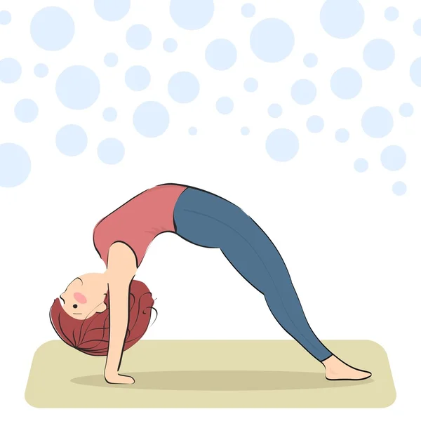 Chakrasana. nach oben gerichtete Verbeugung. — Stockvektor