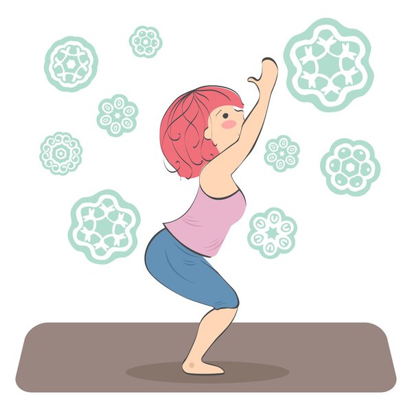 Utkatasana. Asana in yoga study