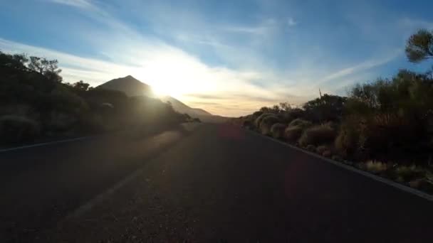 Dramático Atardecer Sobre Montaña Concepto Naturaleza — Vídeos de Stock