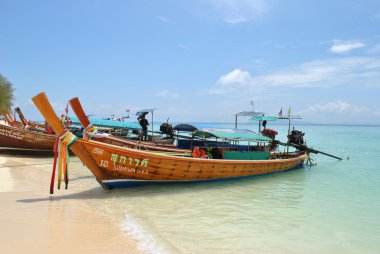 Tayland. Gemiler okyanus üzerinde.