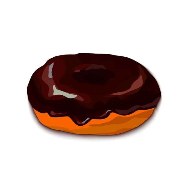 Donut with chocolate icing — Stock Vector