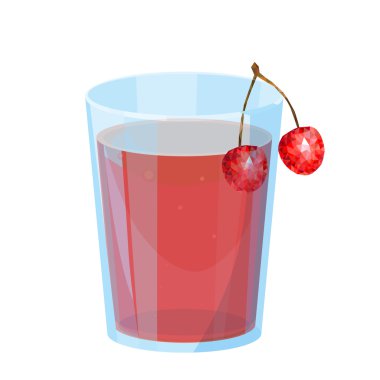 cam suyu ve stilize bir kiraz