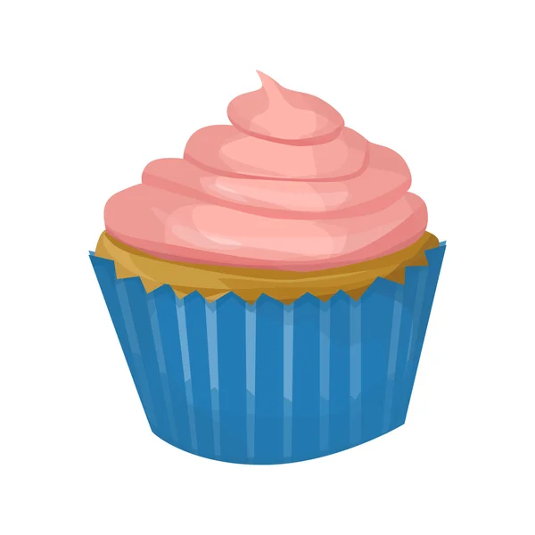 Cupcake, isolado no fundo branco — Vetor de Stock
