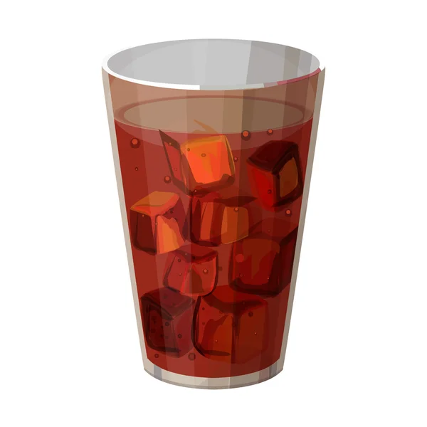 Glas cola, vectorillustratie — Stockvector