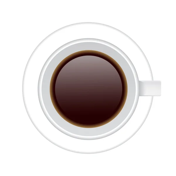 Csésze kávé felülnézet vektoros illusztráció — Stock Vector