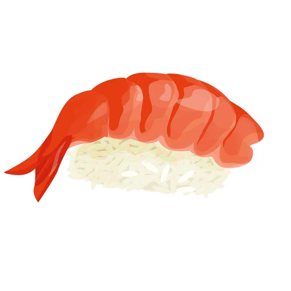 Sushi con camarones — Vector de stock