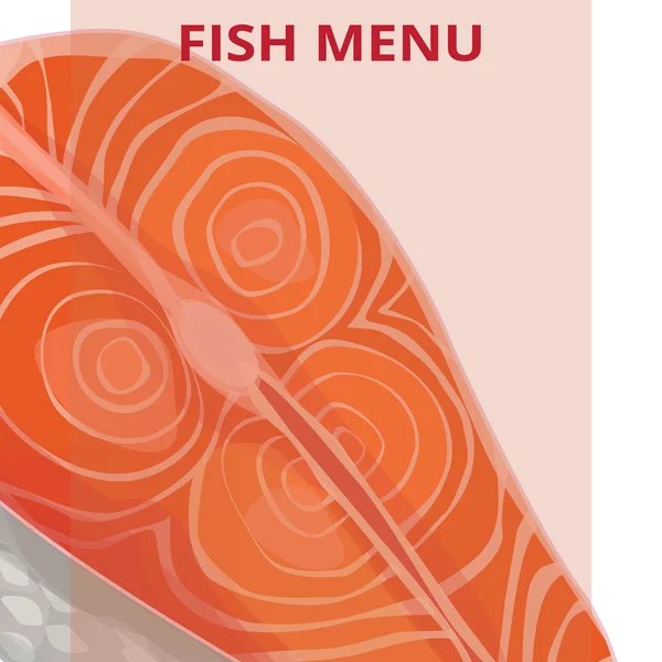 鱼菜单，三文鱼 — 图库矢量图片