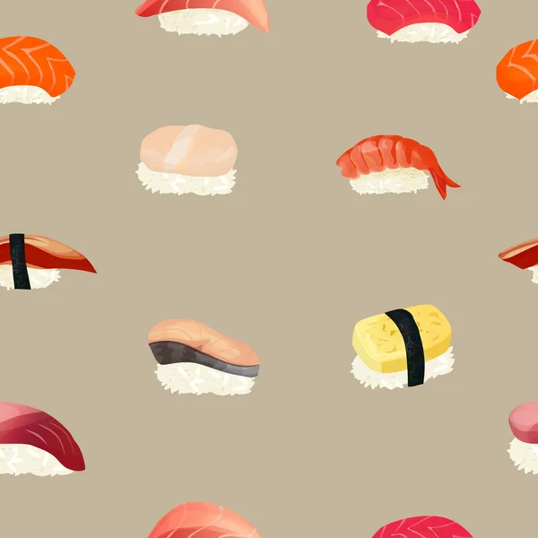Nahtloses Muster mit Sushi — Stockvektor