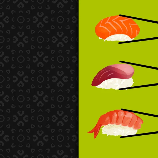 Sushi menu, pola mulus, elemen untuk desain - Stok Vektor