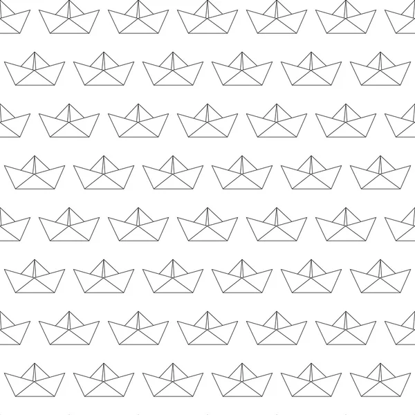 Naadloze patroon met origami boot — Stockvector