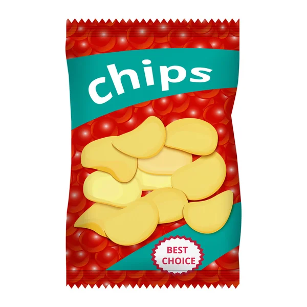 Chips com caviar vermelho, design de embalagem — Vetor de Stock