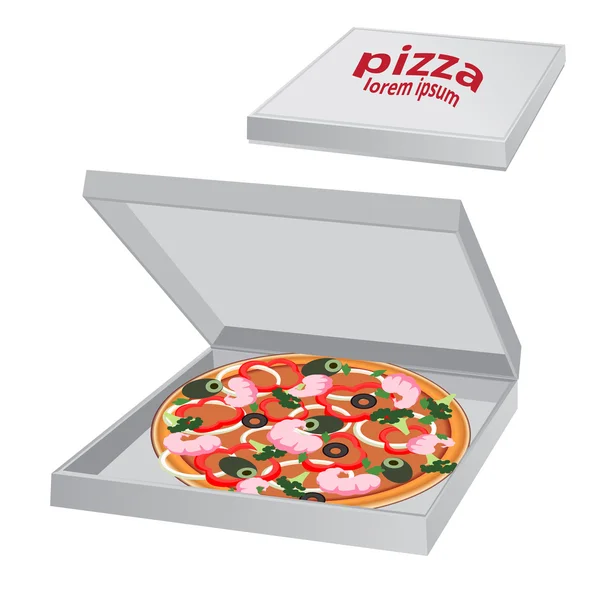 Pizza v krabici — Stockový vektor
