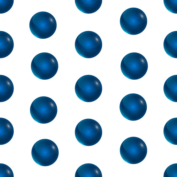 Nahtloses Muster mit blauen Kugeln — Stockvektor
