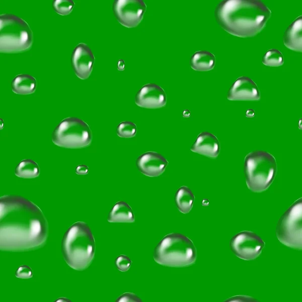 Seamless pattern with water drops on green — Stock Vector